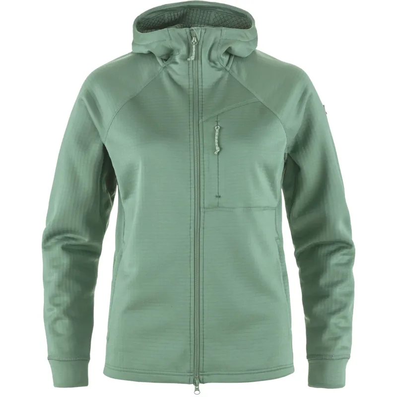 Fjallraven Women's Abisko Grid Fleece Hoodie Patina Green