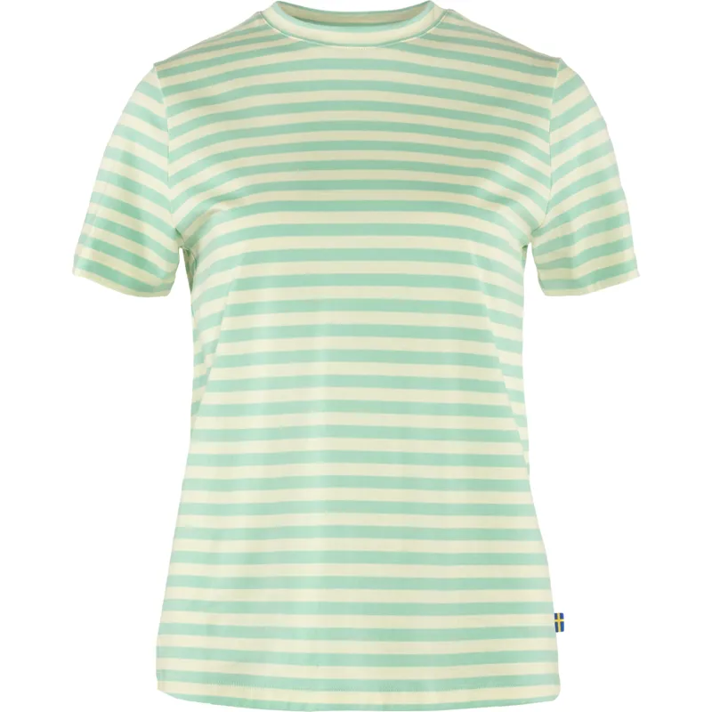 Fjallraven Womens Striped T-Shirt Sky/Chalk White