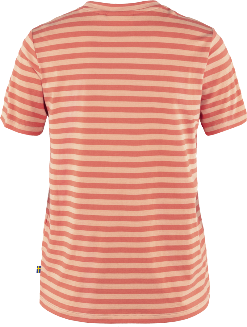 Fjallraven Womens Striped T-Shirt Cotton Sky/Poppy Fields-1