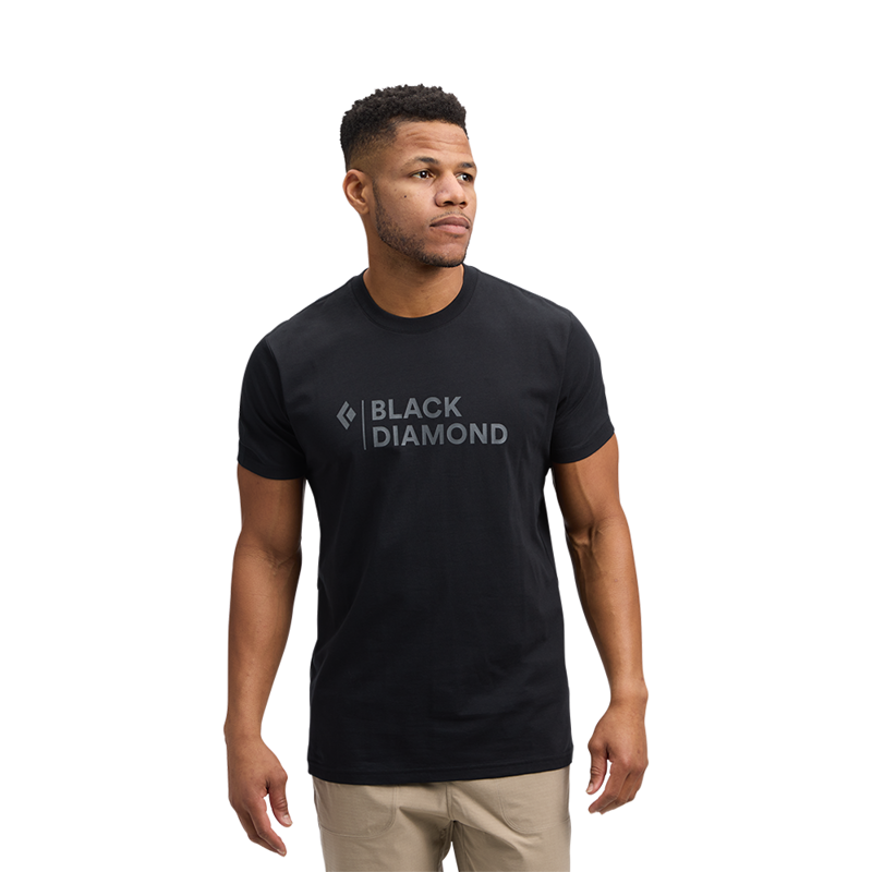 Black Diamond Mens Mini Stacked Short Sleeve Tee Black-1