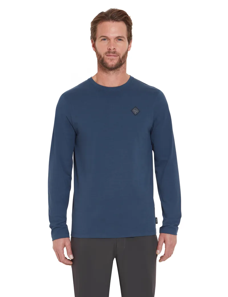Rab Men's Basecamp Logo Long Sleeve T-Shirt Tempest Blue-2