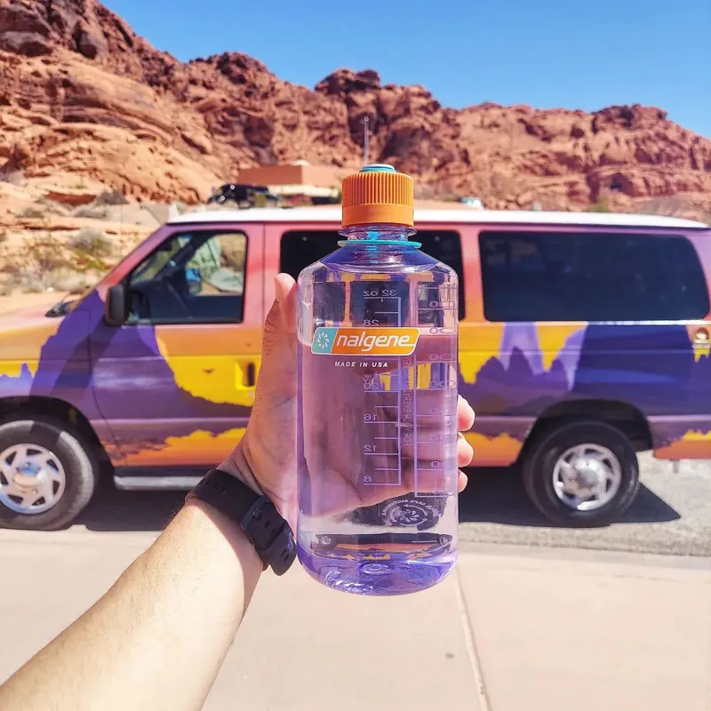 Nalgene Narrow Mouth 1L Tritan Sustain Bottle Cerulean-3