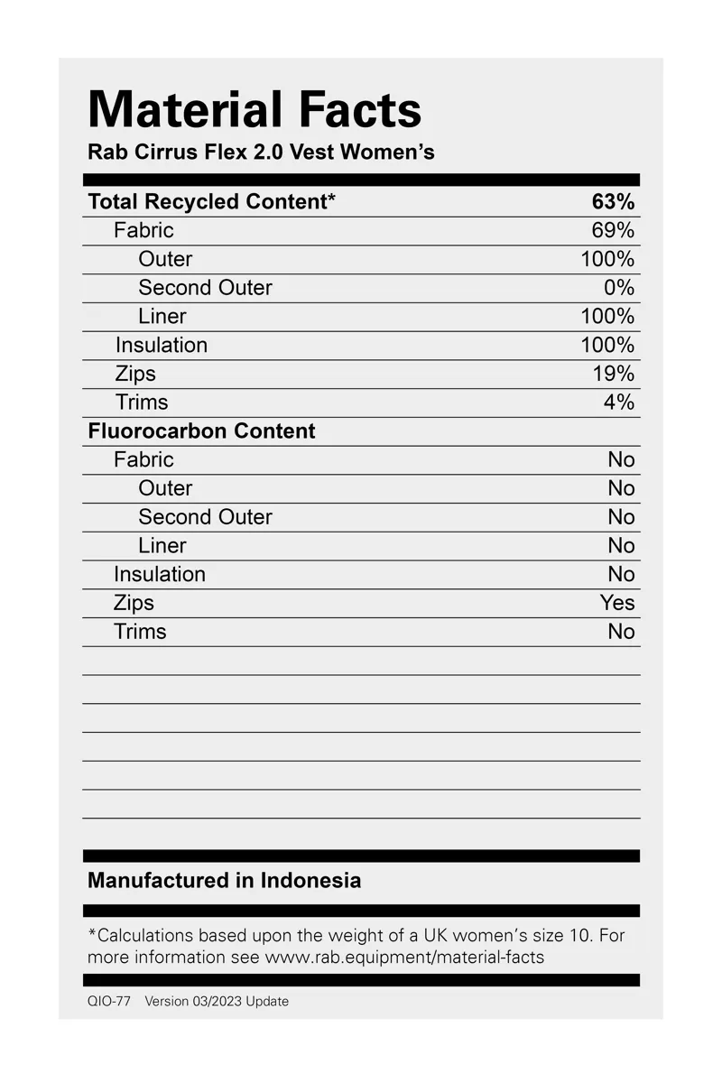 Rab Womens Cirrus Flex 2.0 Vest Steel-4