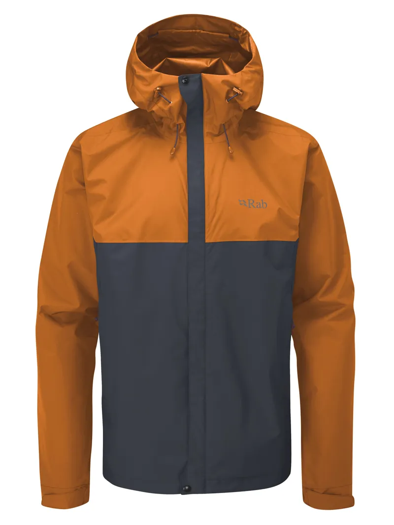 Rab Mens Downpour Eco Jacket Marmalade/Beluga