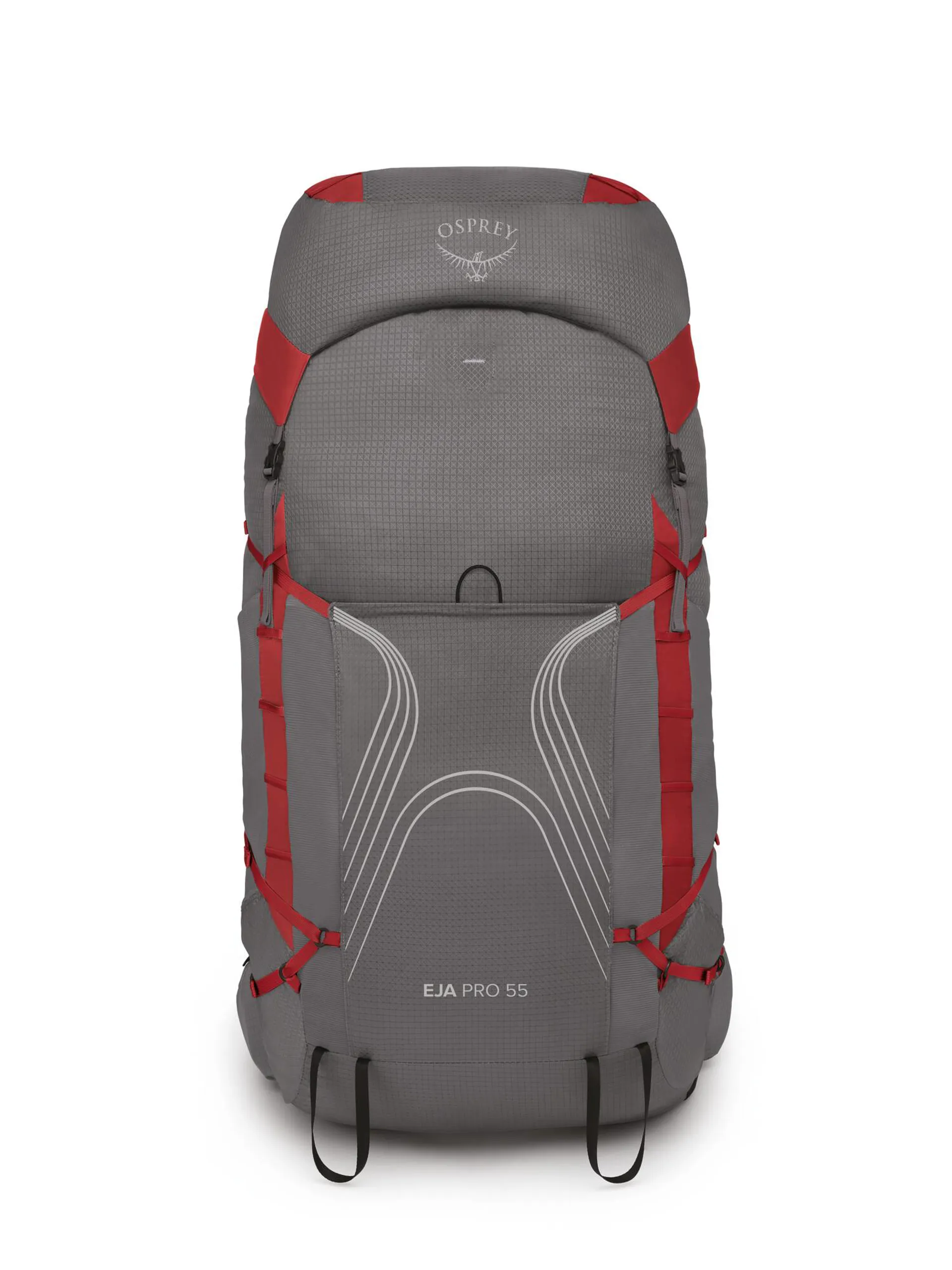 OSPREY Eja Pro 55 Backpack in Gray with Red Accents Osprey Eja Pro 55 Backpack Review main image 2