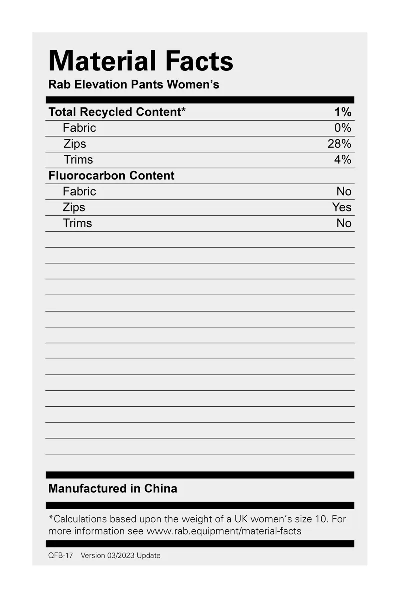 Rab Womens Elevation Pant Sagano-2