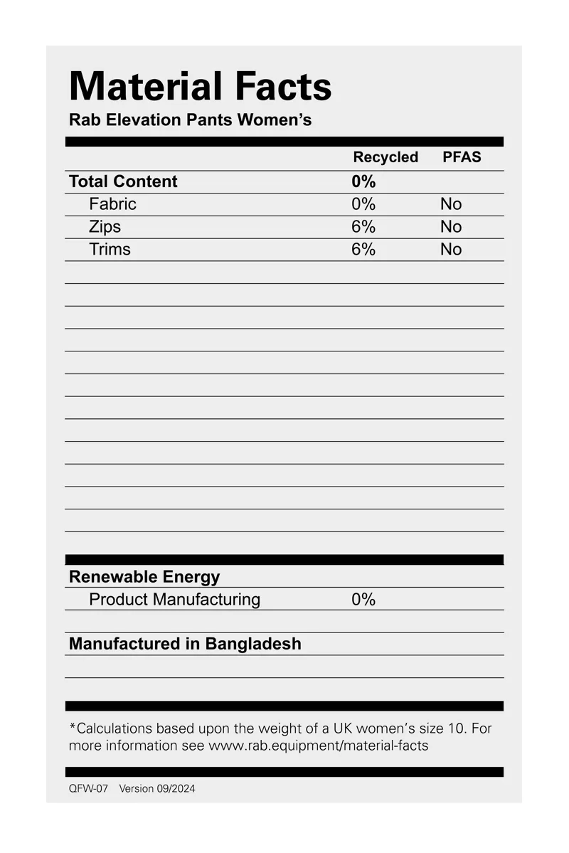 Rab Women's Elevation Pants Black-1