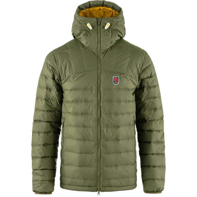 Fjallraven Mens Expedition Pack Down Hoodie Green/Mustard Yellow