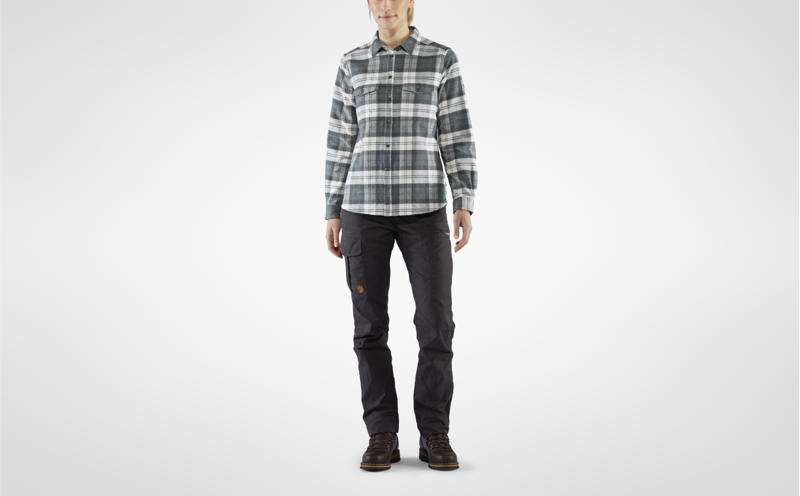 Fjallraven Womens Ovik Heavy Flannel Shirt Indigo Blue/Dark Navy-2
