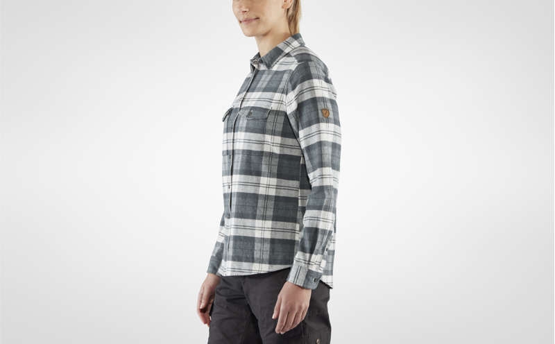 Fjallraven Womens Ovik Heavy Flannel Shirt Peach Sand/Desert Brown-4
