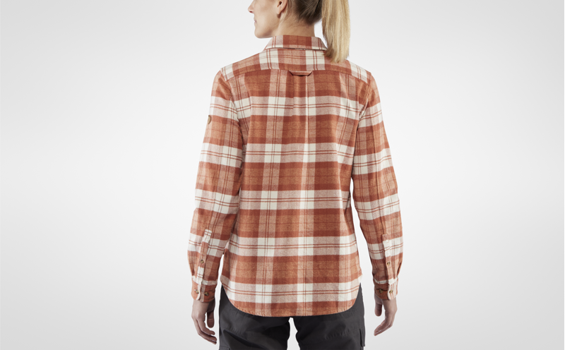 Fjallraven Womens Ovik Heavy Flannel Shirt Peach Sand/Desert Brown-7