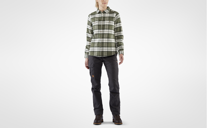 Fjallraven Womens Ovik Heavy Flannel Shirt Indigo Blue/Dark Navy-8