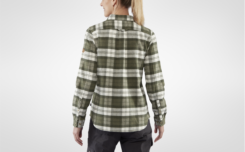 Fjallraven Womens Ovik Heavy Flannel Shirt Green-3