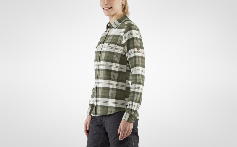 Fjallraven Womens Ovik Heavy Flannel Shirt Green-4