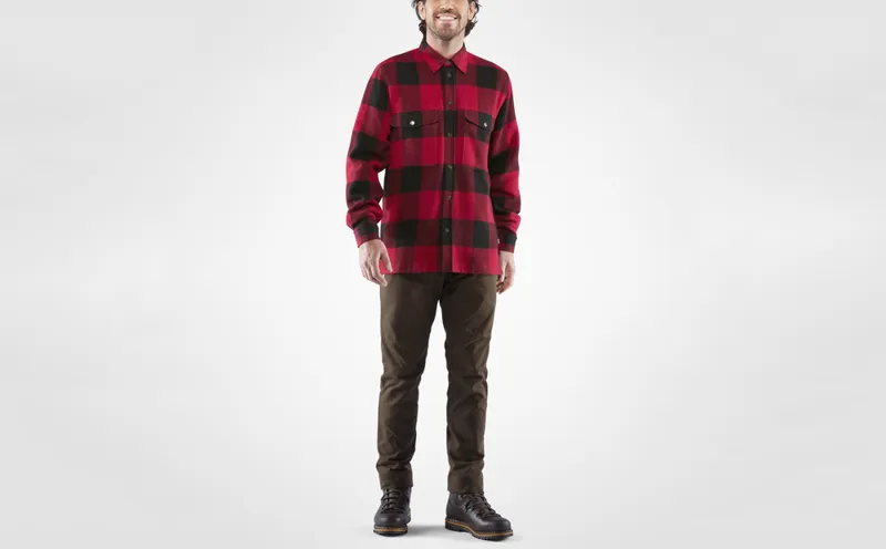 Fjallraven Mens Canada Shirt Chestnut Dark Navy-4