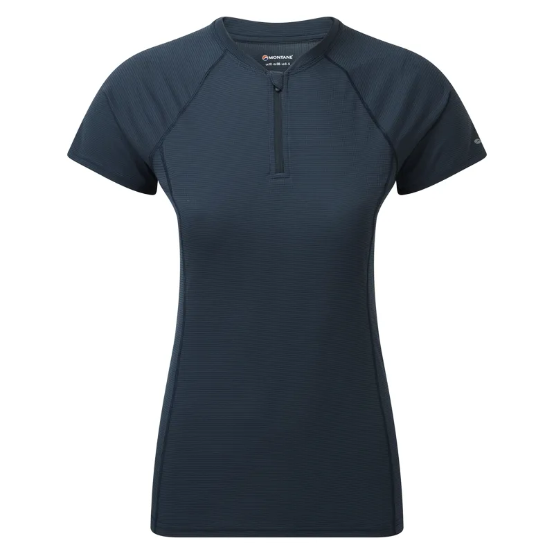 Montane Womens Dart Nano Zip T-Shirt Eclipse Blue
