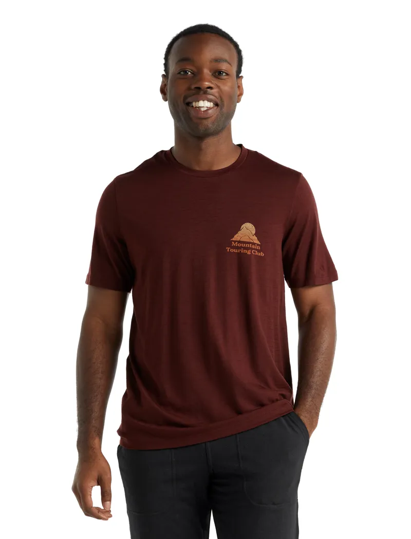 Icebreaker Men's Tech Lite II T-Shirt Mountain Touring Club Espresso-6