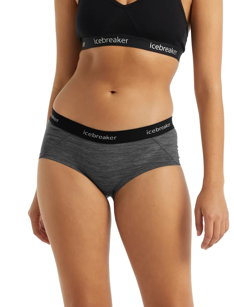 Icebreaker Womens Sprite Hot Pants Gritstone Heather/ Black-1