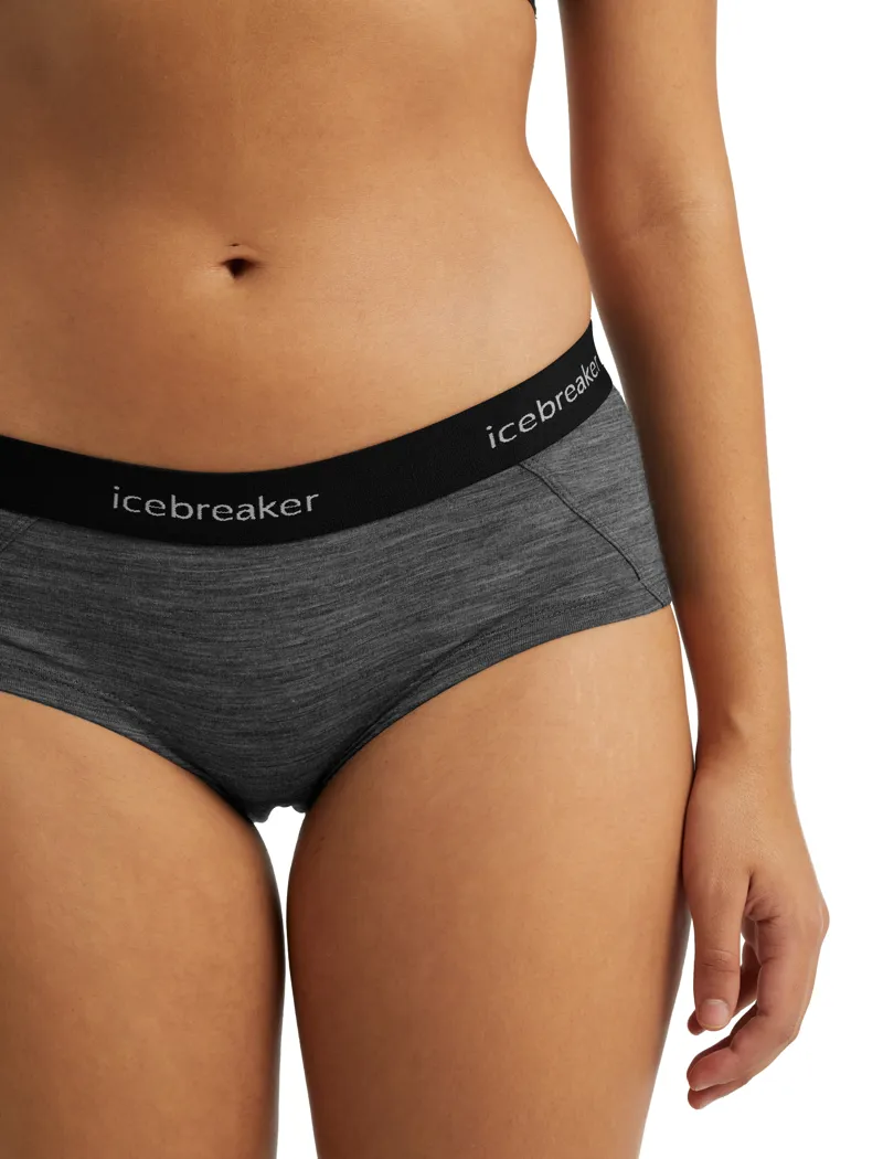 Icebreaker Womens Sprite Hot Pants Gritstone Heather/ Black-3