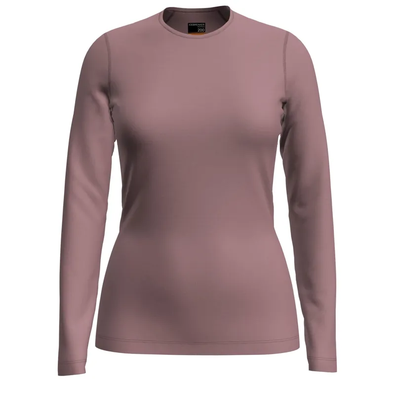 Icebreaker Womens 200 Oasis LS Crewe Crystal