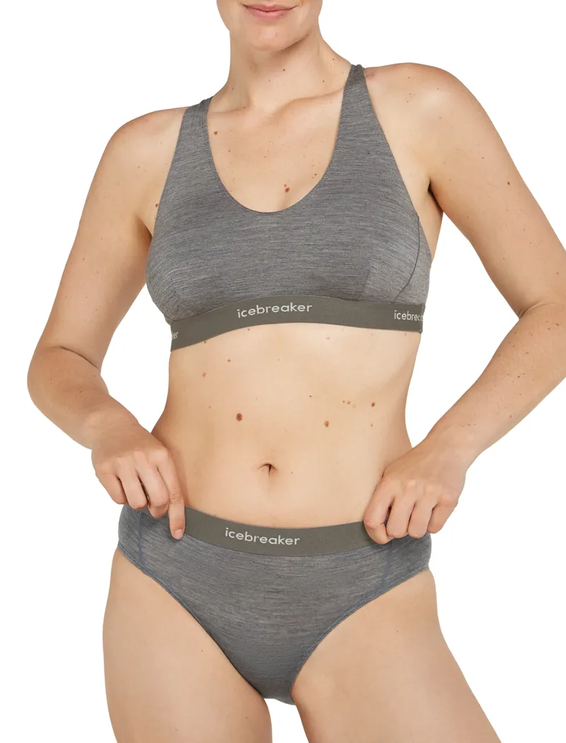 Icebreaker Women's Sprite Racerback Bra Gritstone Heather-3