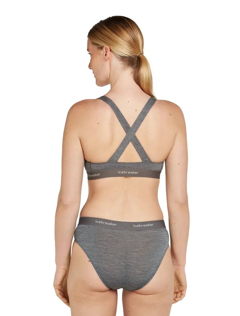 Icebreaker Women's Sprite Racerback Bra Gritstone Heather-5