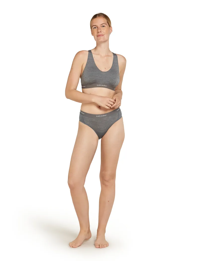 Icebreaker Women's Sprite Racerback Bra Gritstone Heather-6