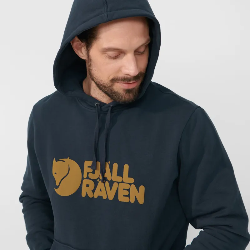 Fjallraven Mens Fjallraven Logo Hoody Dark Navy-5