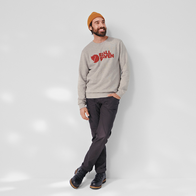 Fjallraven Mens Fjallraven Logo Sweater Deep Sea-2