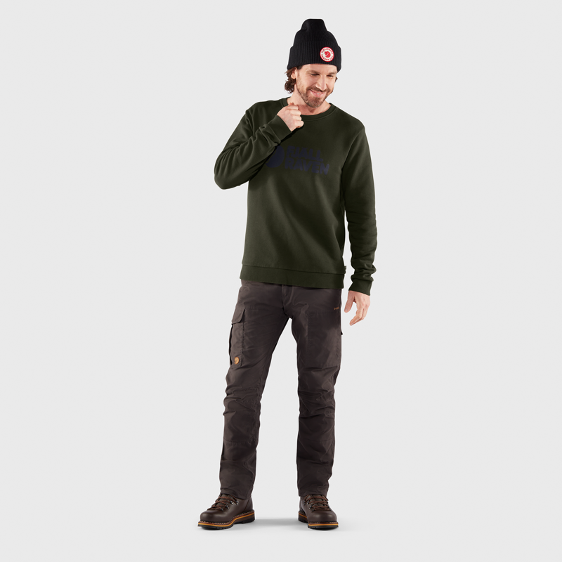 Fjallraven Mens Fjallraven Logo Sweater Deep Sea-4