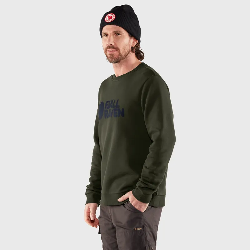 Fjallraven Mens Fjallraven Logo Sweater Deep Sea-6