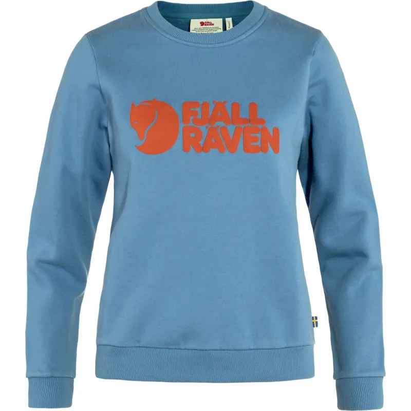 Fjallraven Womens Fjallraven Logo Sweater Dawn Blue/Terracotta Brown