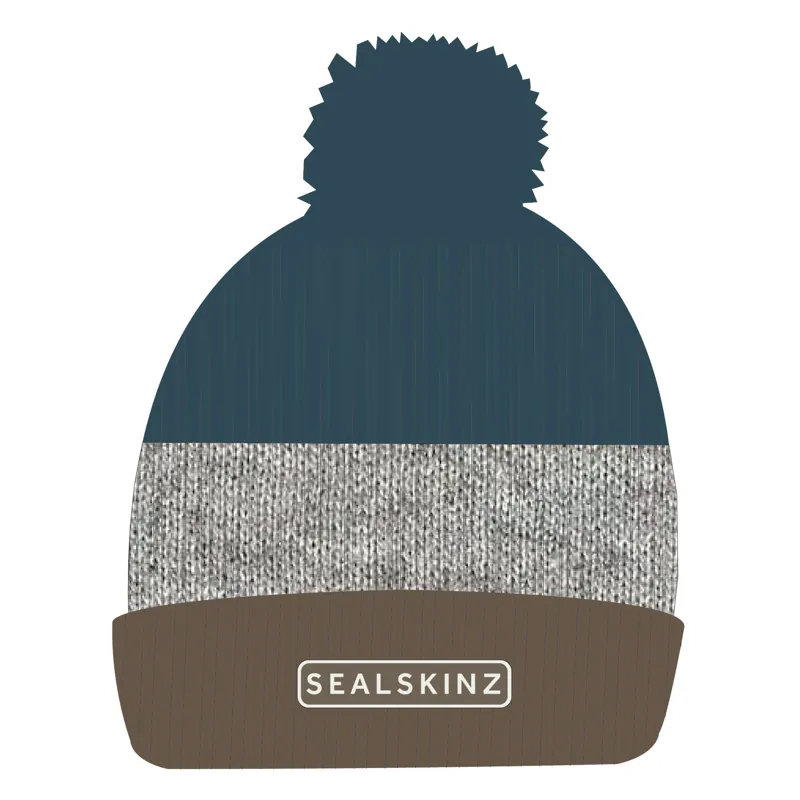 Sealskinz Flitcham Waterproof Cold Weather Bobble Hat Brown