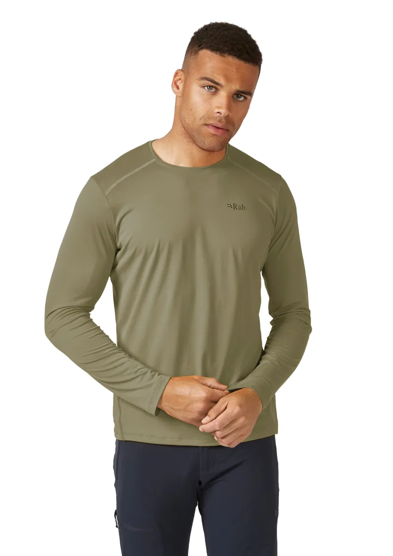 Rab Mens Force Long Sleeve T-Shirt Light Khaki-1