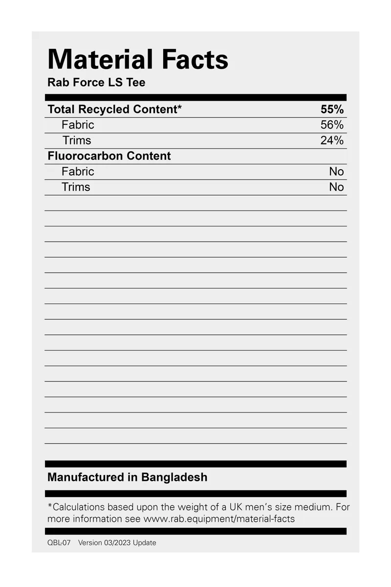 Rab Mens Force Long Sleeve T-Shirt Light Khaki-2