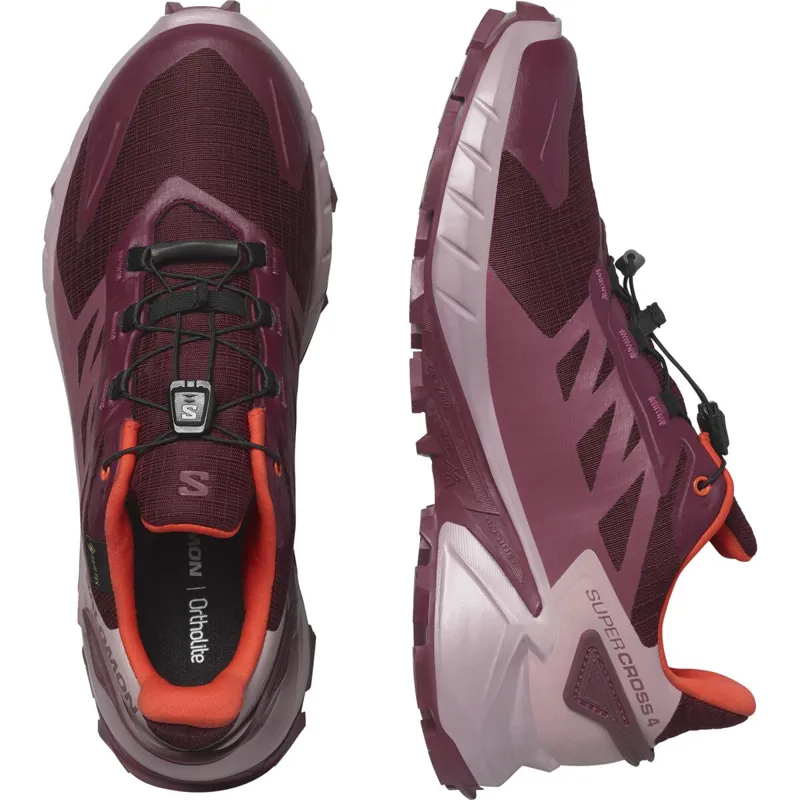 Salomon Women's Supercross 4 GTX Tawny Port/Mauve/Cherry Tomato-5