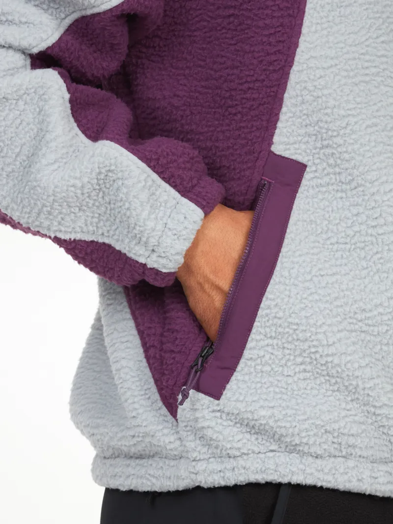 Marmot Mens Super Aros Fleece Hoodie Sleet/Purple Fig-5