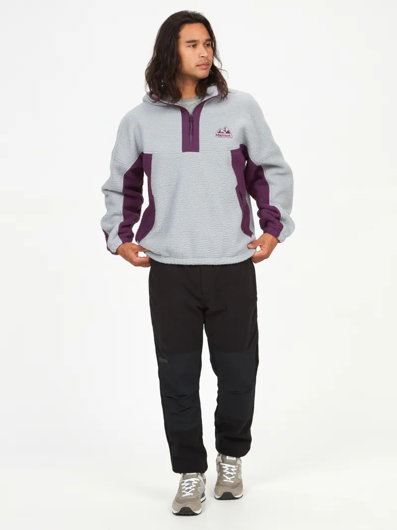 Marmot Mens Super Aros Fleece Hoodie Sleet/Purple Fig-4