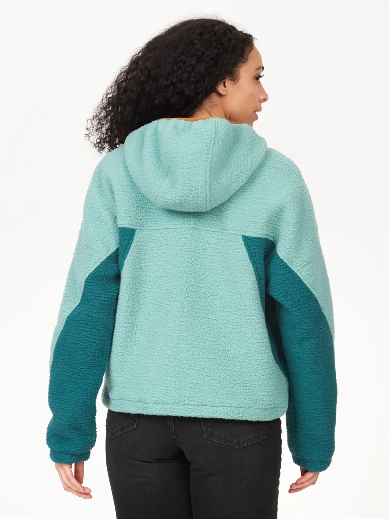 Marmot Womens Super Aros Fleece Hoodie Blue Agave/Dark Jungle-2