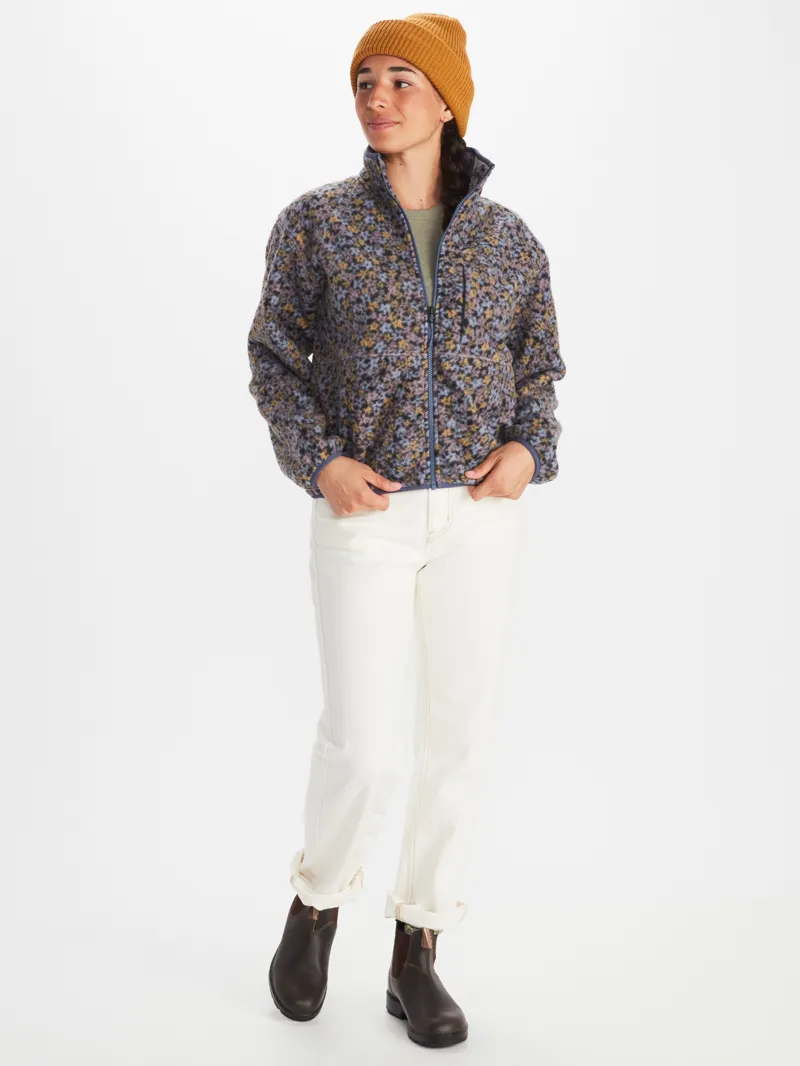 Marmot Womens Aros Printed Fleece Jacket Storm Winter-4