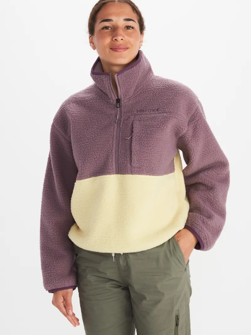 Marmot Womens Aros Fleece 1/2 Zip Hazy Purple/Wheat-3