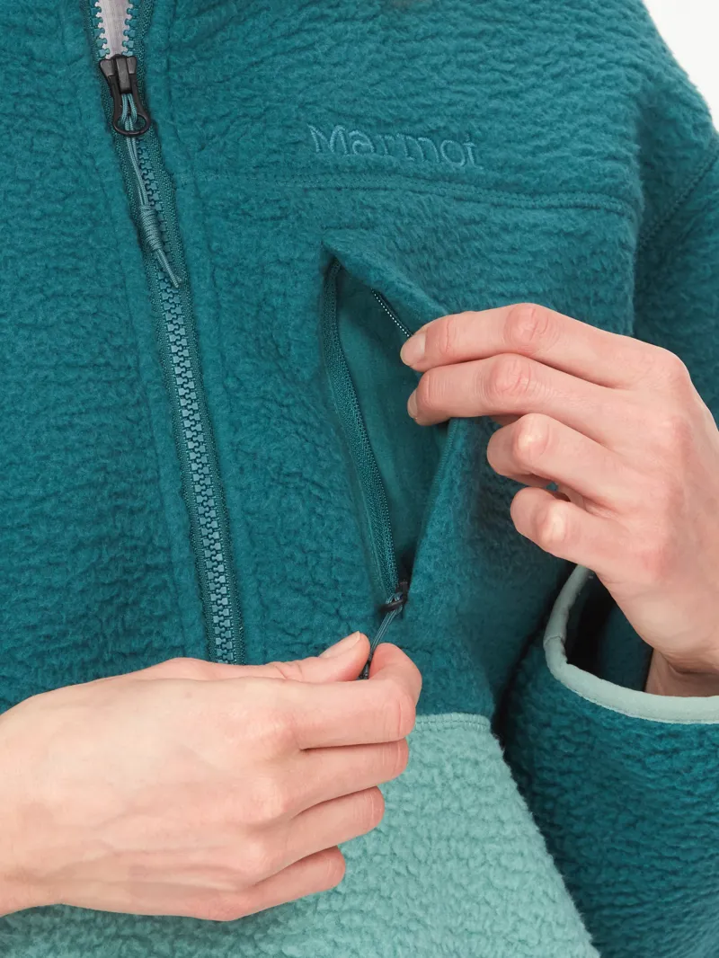 Marmot Womens Aros Fleece 1/2 Zip Dark Jungle/Blue Agave-5