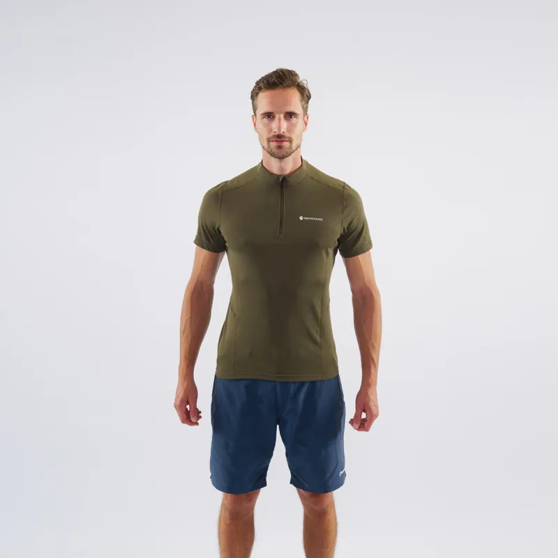 Montane Mens Dart Zip T-Shirt Kelp Green-1