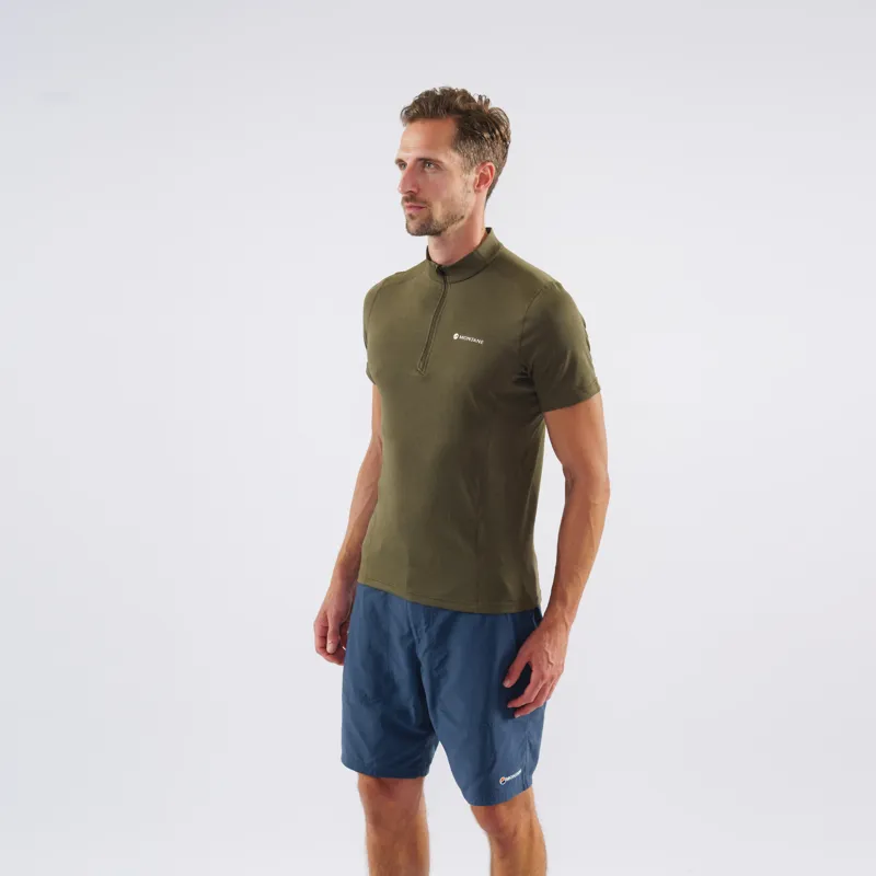 Montane Mens Dart Zip T-Shirt Kelp Green-2