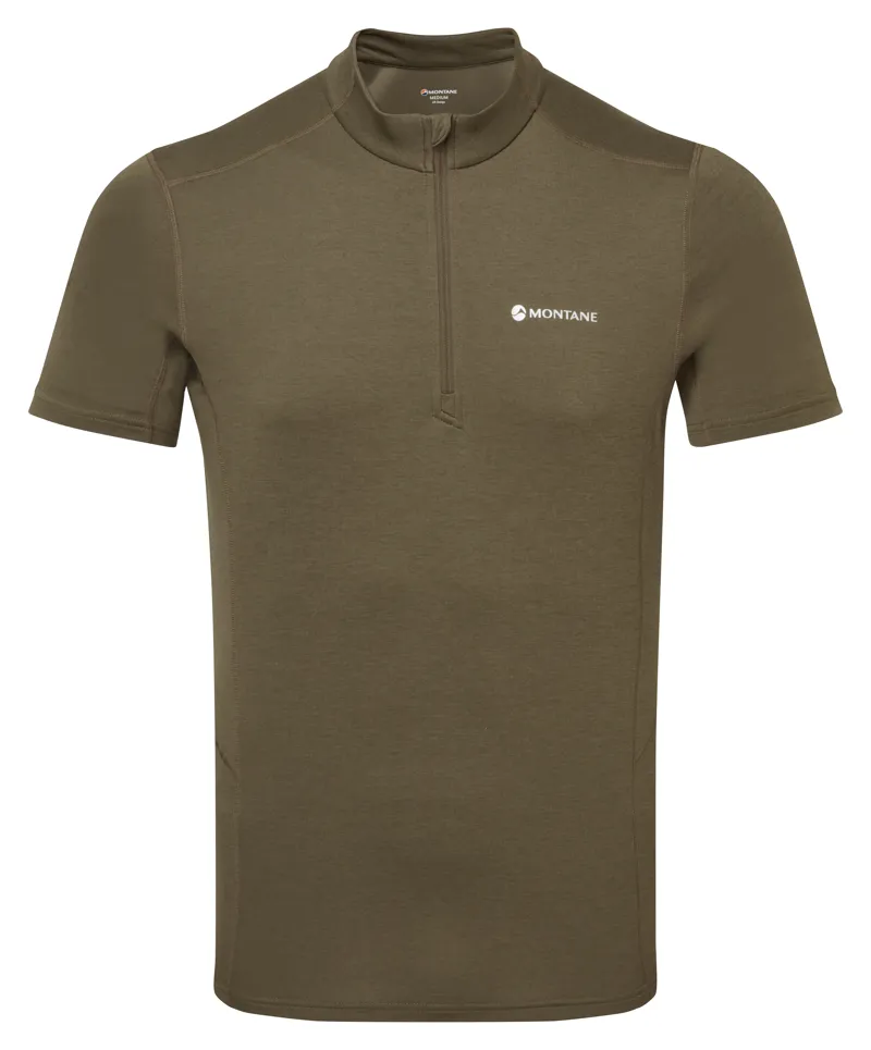Montane Mens Dart Zip T-Shirt Kelp Green