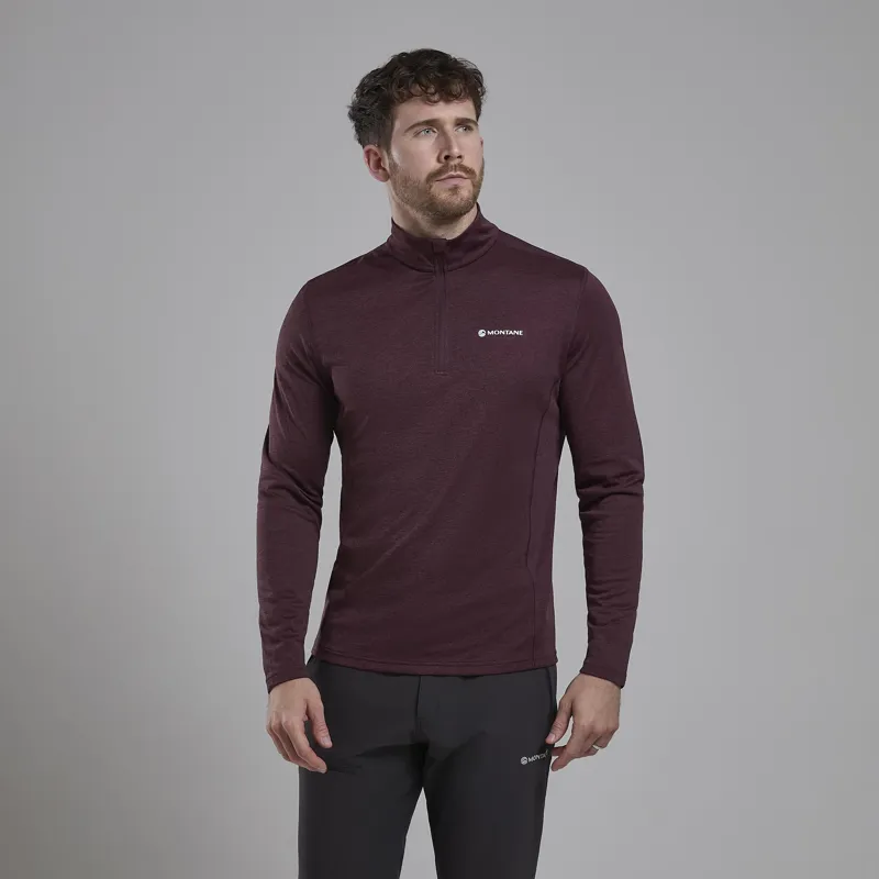 Montane Men's Dart Zip Neck Dark Garnet-1