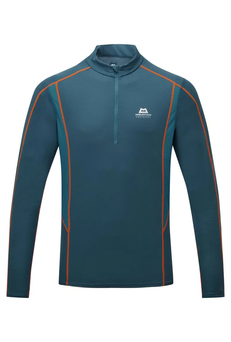 Mountain Equipment Men's Ignis LS Zip Tee Majolica/Alto Blue