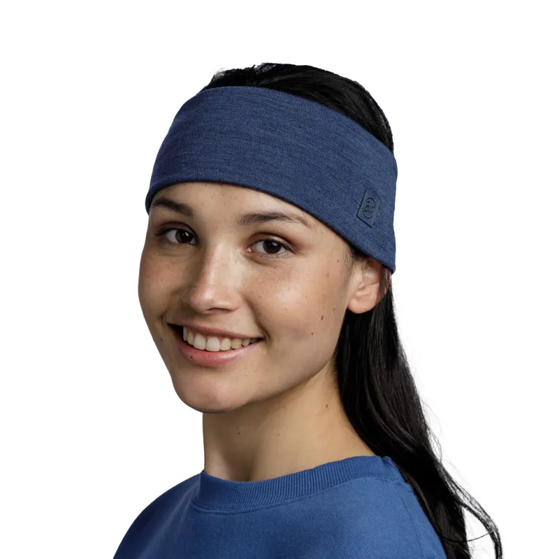 Buff Merino Wide Headband Night Blue-2