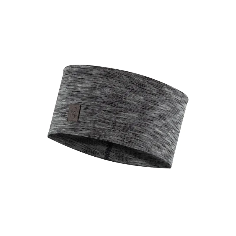 Buff Merino Wide Headband Multistripes Fog Grey