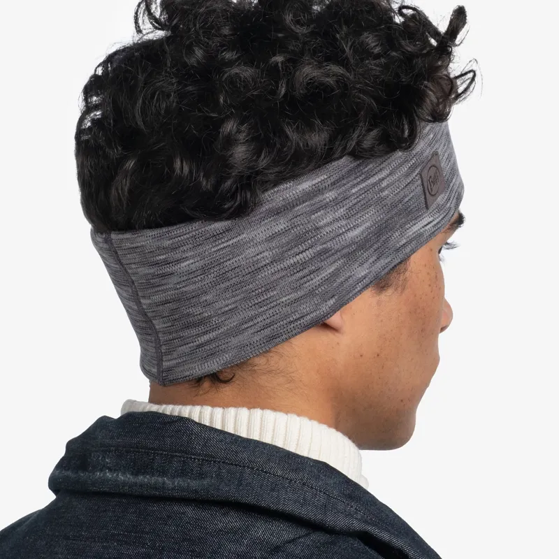 Buff Merino Wide Headband Multistripes Fog Grey-5